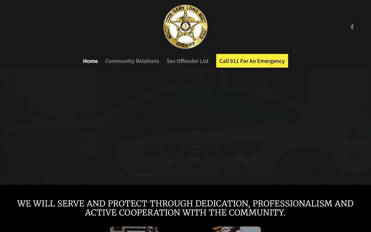 Butts County Sheriff's Office website verification screen