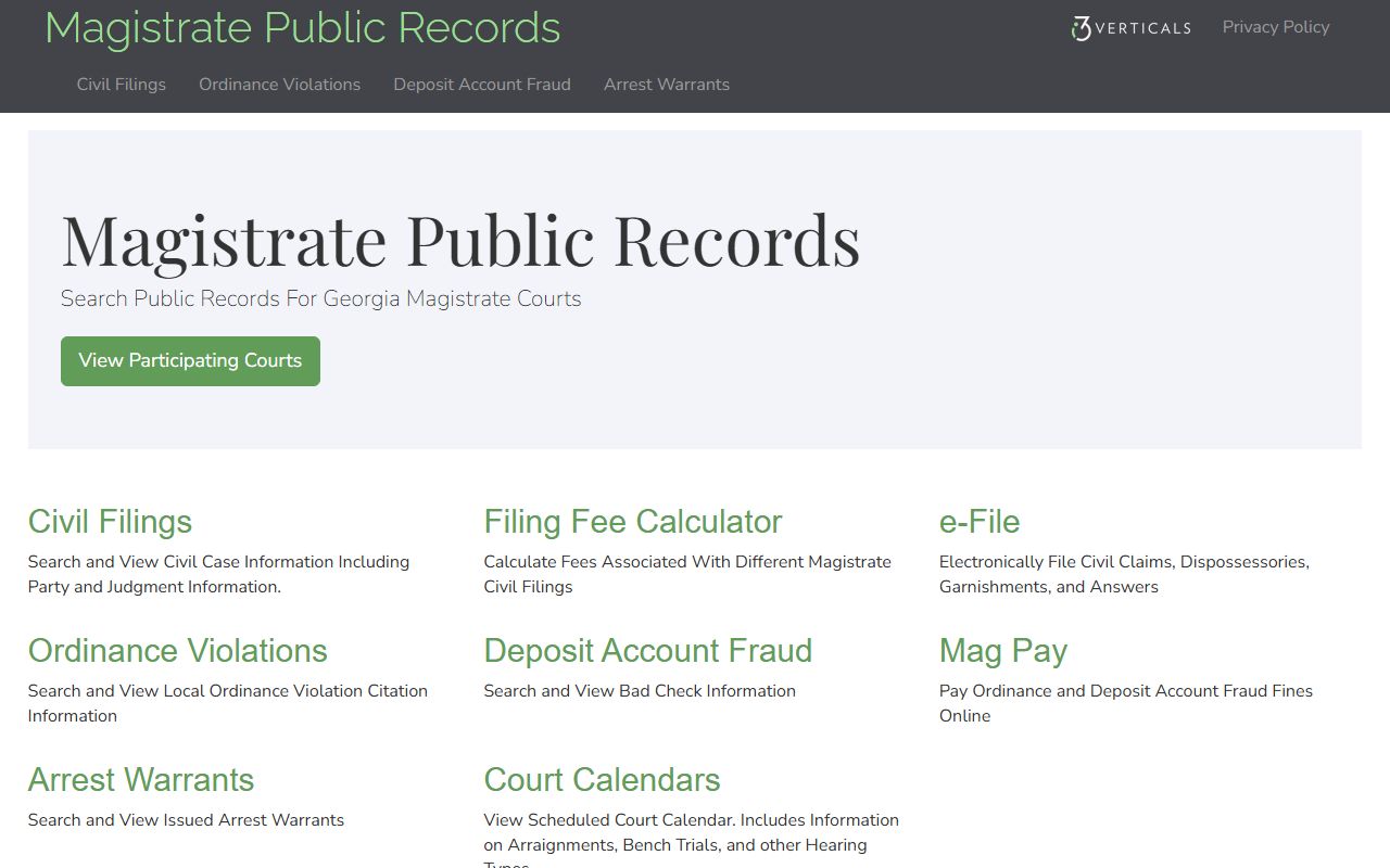 Georgia Magistrate portal for Butts County court records after arrest
