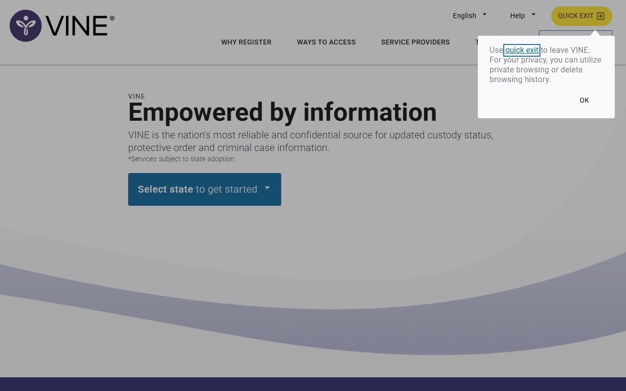 VINELink custody notification portal